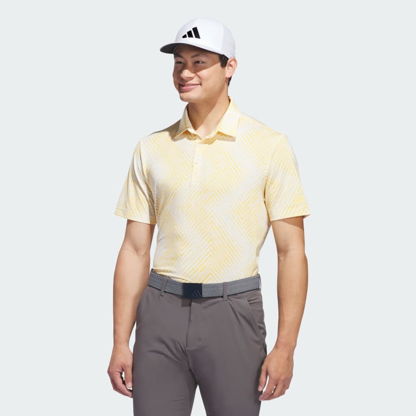 adidas Ultimate365 Allover Print Polo Shirt - Beige | Men's Golf ...