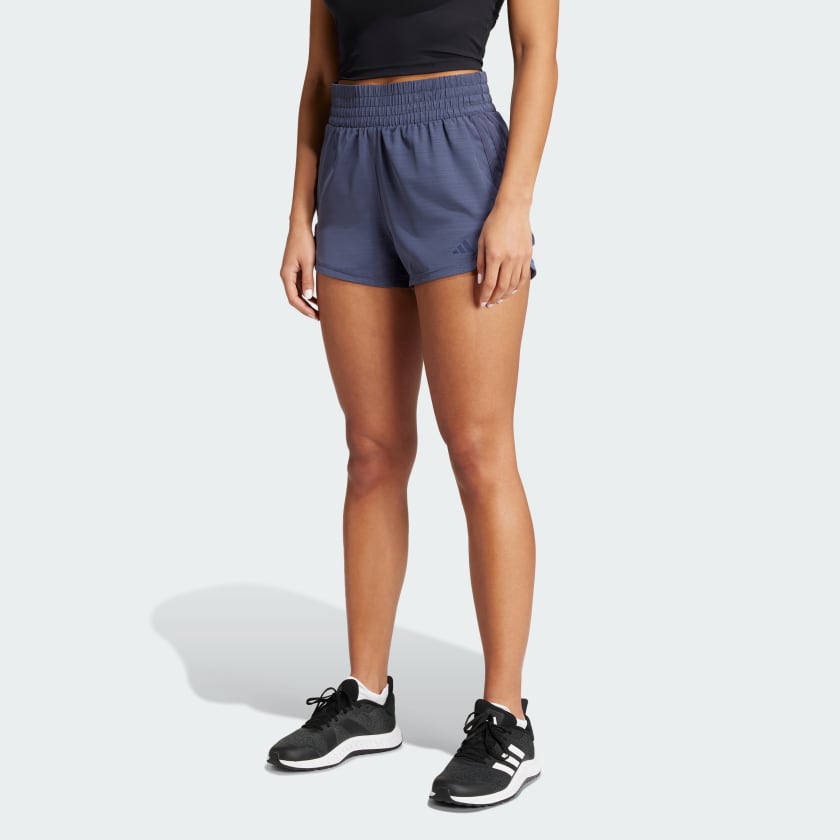 adidas Pacer Training 3 Stripes Woven High Rise Shorts Blue Free Shipping with adiClub adidas US