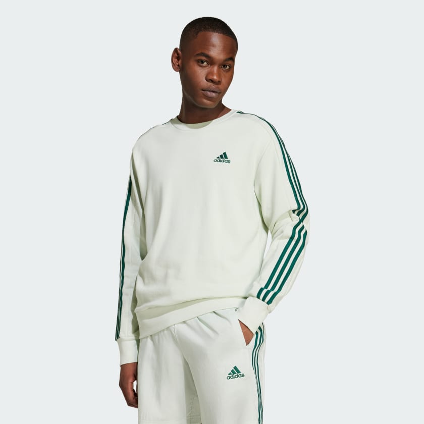 Green and white adidas sweatshirt outlet