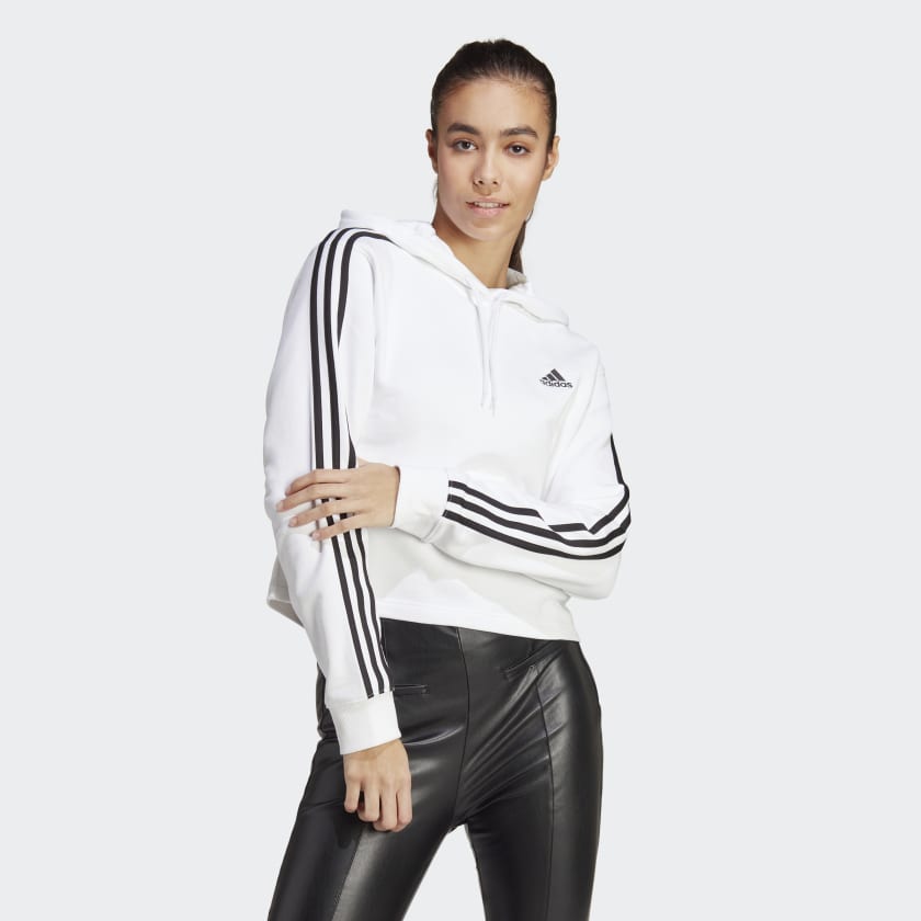 Adidas Essentials 3-Stripes French Terry Crop Hoodie