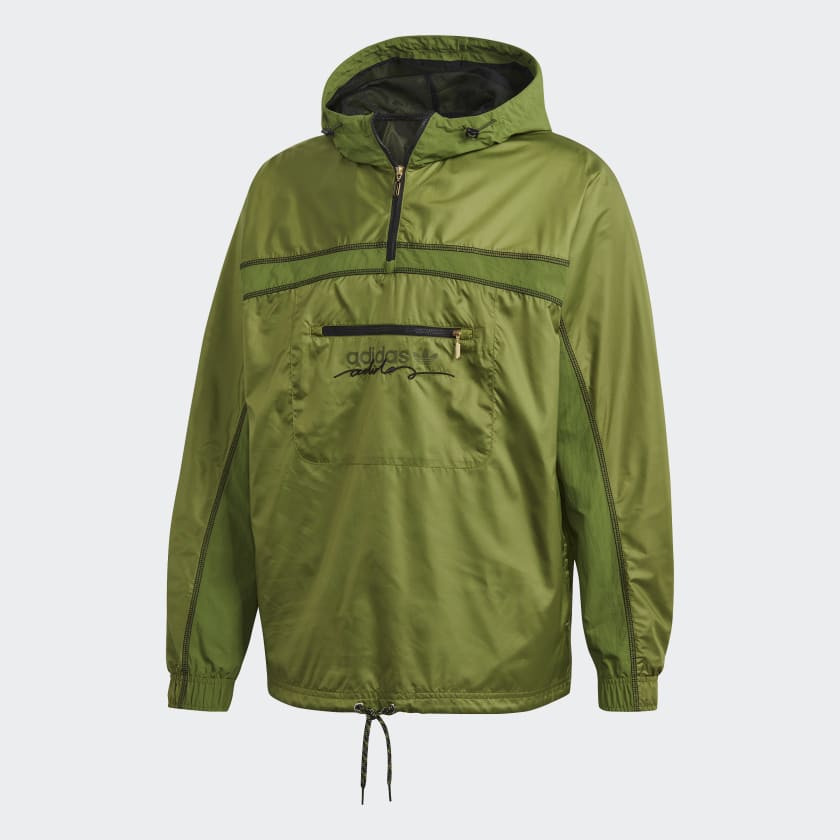 Olive green 2025 adidas windbreaker