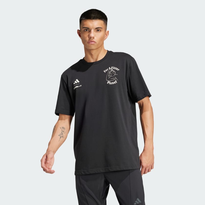 【感謝価格】 Planet Fitter A For Mills Les アディダス グラフィック半袖Tシャツ ジャパン アディダス | ブラック - その他