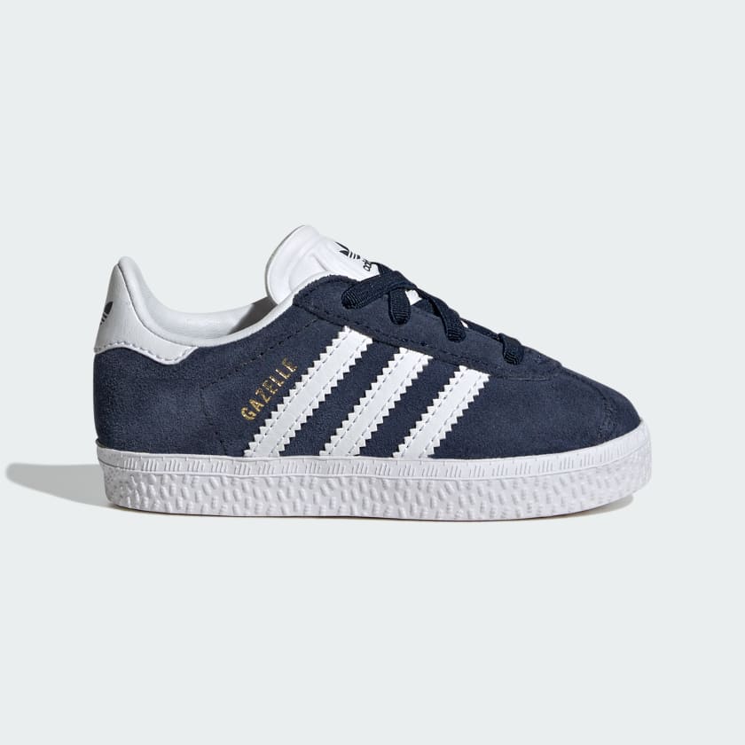 Adidas Originals Gazelle Comfort Closure Elastic Laces Infant Trainers Blue US 7K Boy