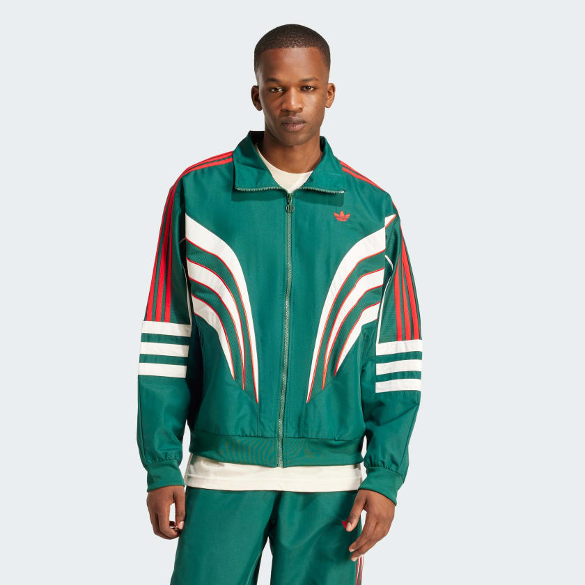 Adidas Originals Q3 Atlanta Track Men s Jacket Green Size 2XL Polyester