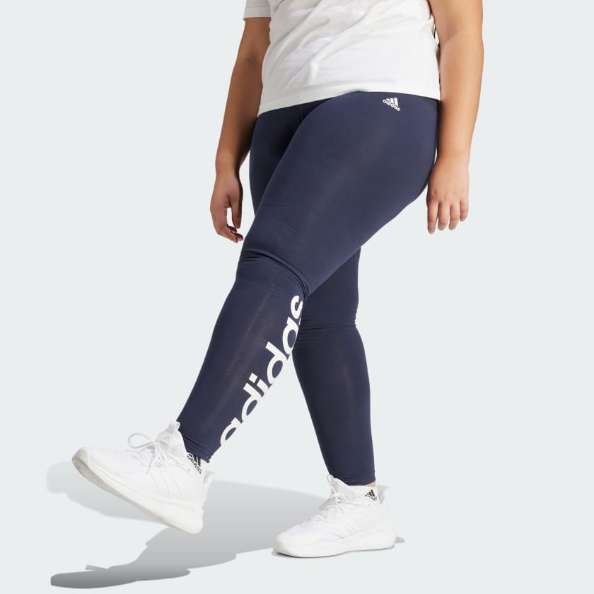 Essentials High-Waisted Logo Leggings (Plus Size) - Blue