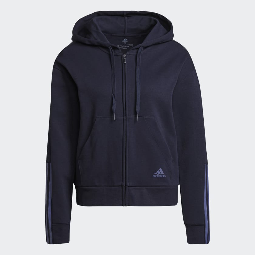 Adidas 3 stripe zip up hoodie online