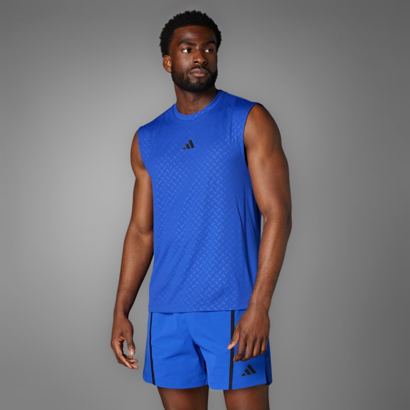 Blue adidas tank top on sale