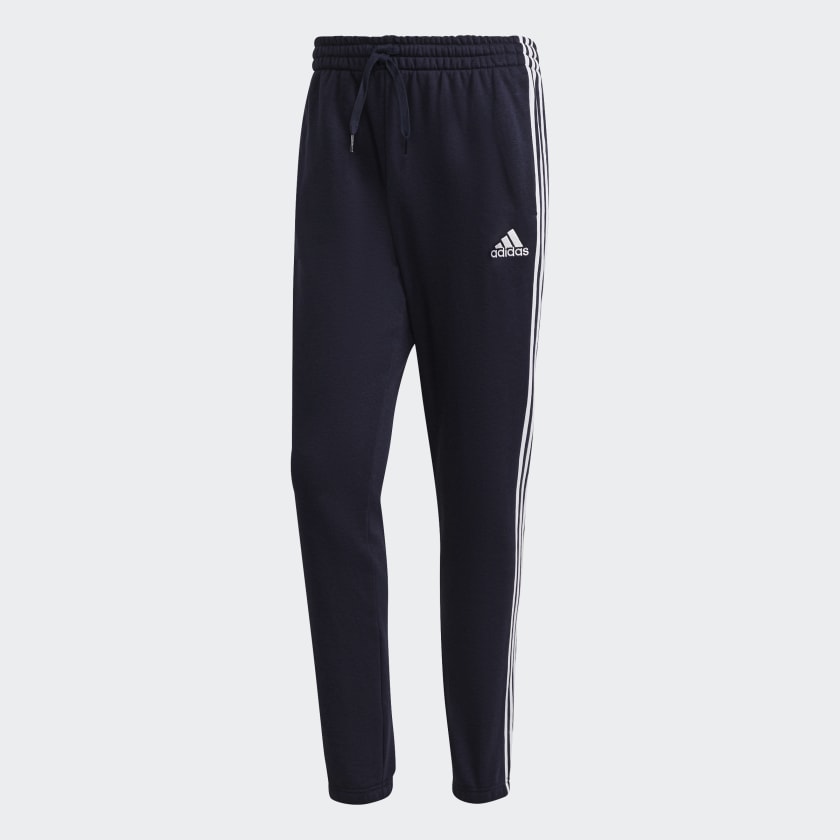 adidas Essentials 3-Stripes French Terry Cuffed Pants - Black