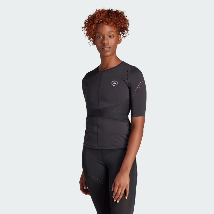 Adidas by Stella McCartney TRUEPURPOSE Seamless Yoga Crop Top. Color:  Black. New