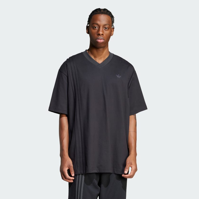adidas Front 3 Stripes Tee Black Free Shipping with adiClub adidas US