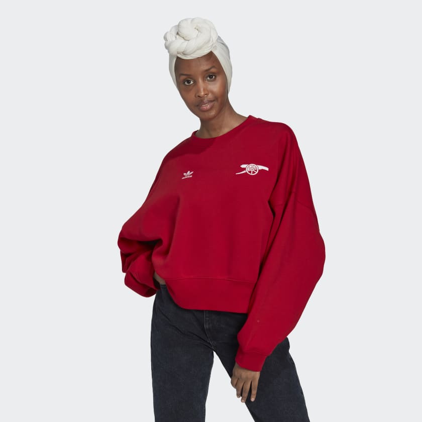 adidas Arsenal Essentials Trefoil Crewneck Sweatshirt Red adidas UK