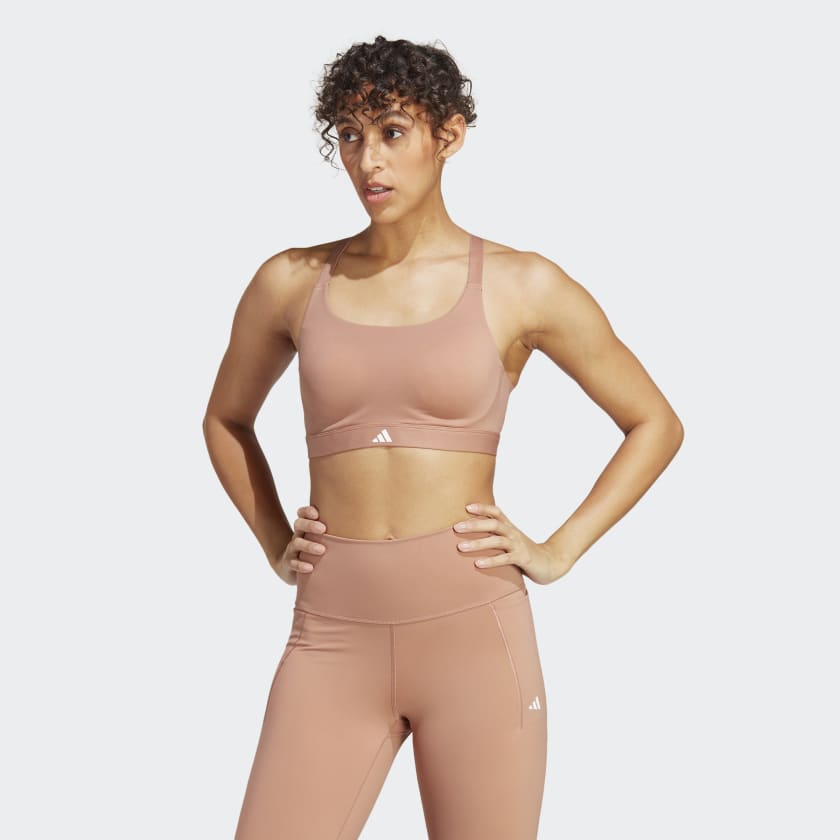 adidas Tailored Impact Luxe Training High-Support Bra - Brown | adidas  Canada