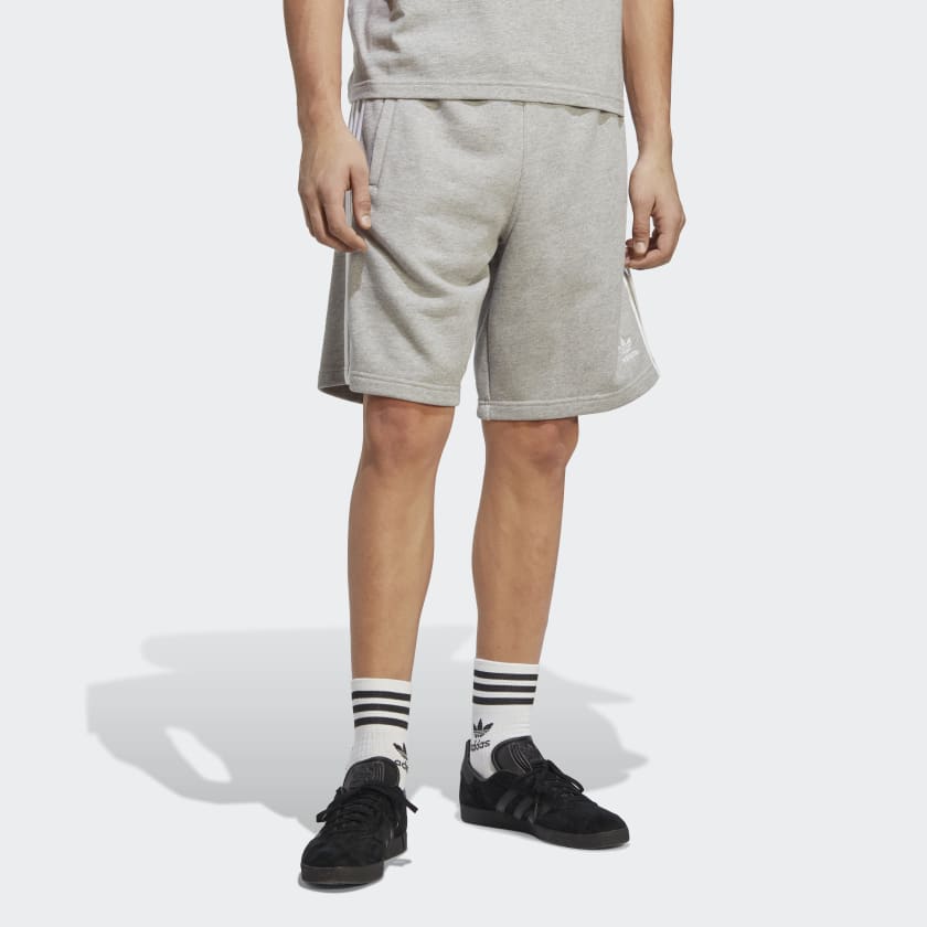 adidas Classics 3-Stripes Sweat Shorts - Grey | Men's Lifestyle | US