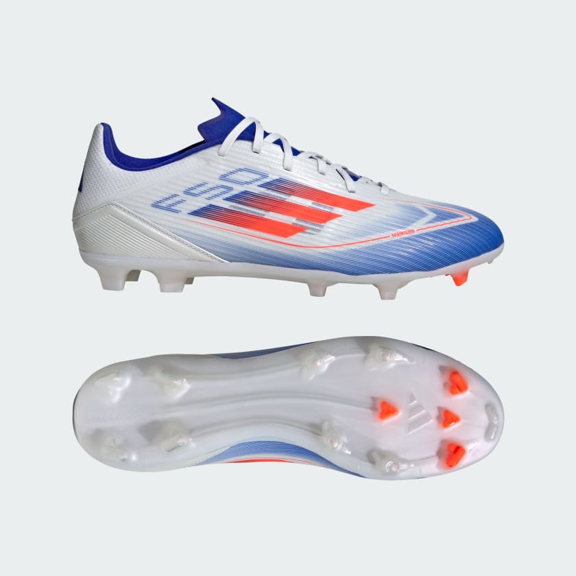 White and blue adidas football boots hot sale