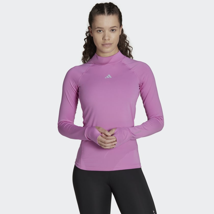 adidas Techfit AEROREADY Warm Long Sleeve Training Top - Purple | Women ...