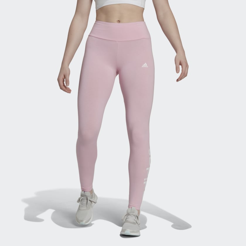 ADIDAS Women's High-Waisted Tight Fit Logo Leggings NWT Wild Pink SIZE:  LARGE