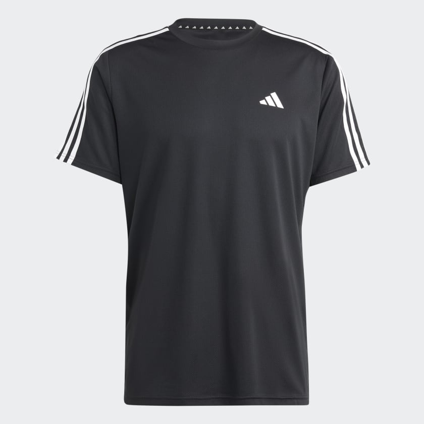 adidas Train Essentials 3 Stripes Training T Shirt Black adidas UK