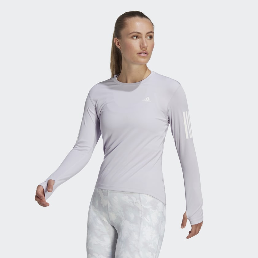 adidas Own the Run Long Sleeve Tee - Purple | Women's Running | adidas US