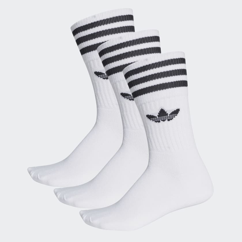 adidas Crew Socks (3 Pairs) in White and Black | adidas UK