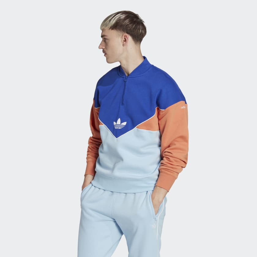 adidas Adicolor Seasonal Archive Half-Zip Crew Sweatshirt - Blue | adidas  Canada