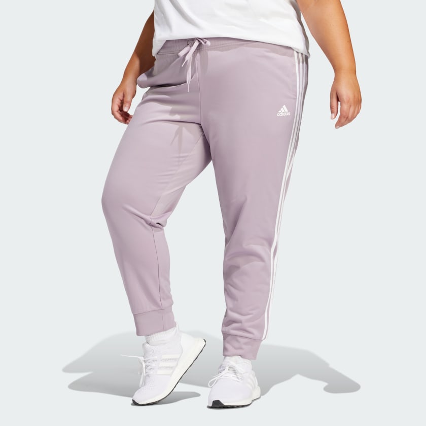adidas Essentials Warm-Up Slim Tapered 3-Stripes Track Pants (Plus Size) -  Purple | Women's Lifestyle | adidas US