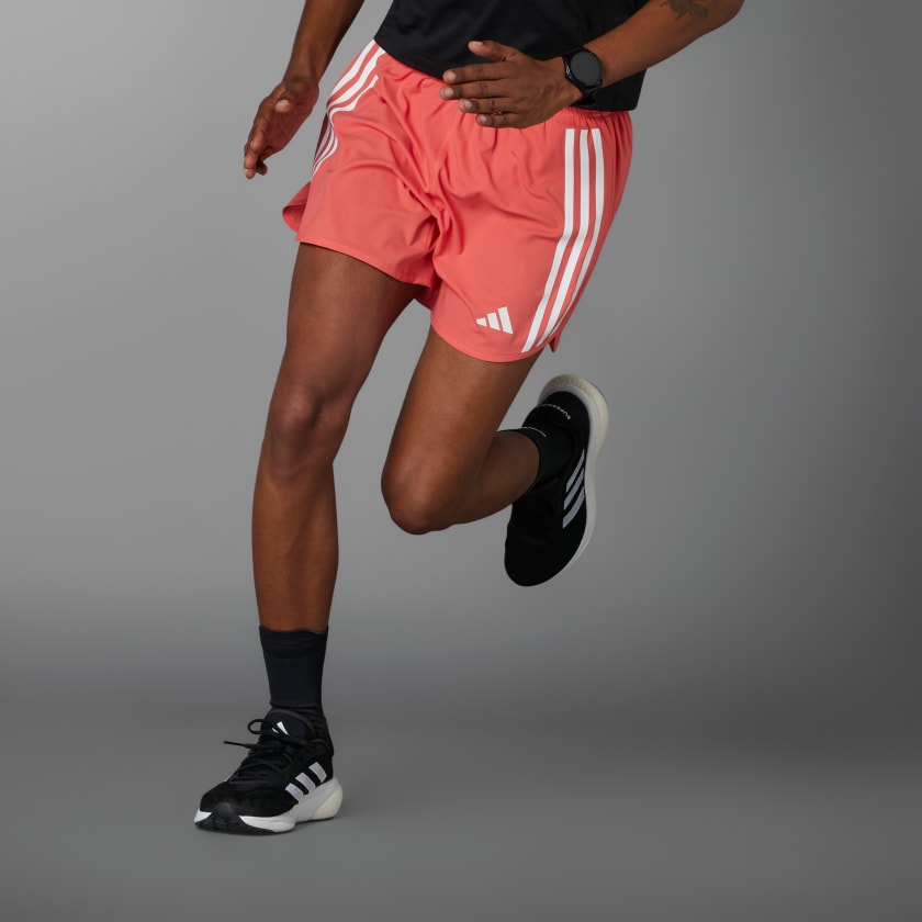 Adidas Men s Own The Run 3 Stripes 7 Shorts Large Preloved Scarlet
