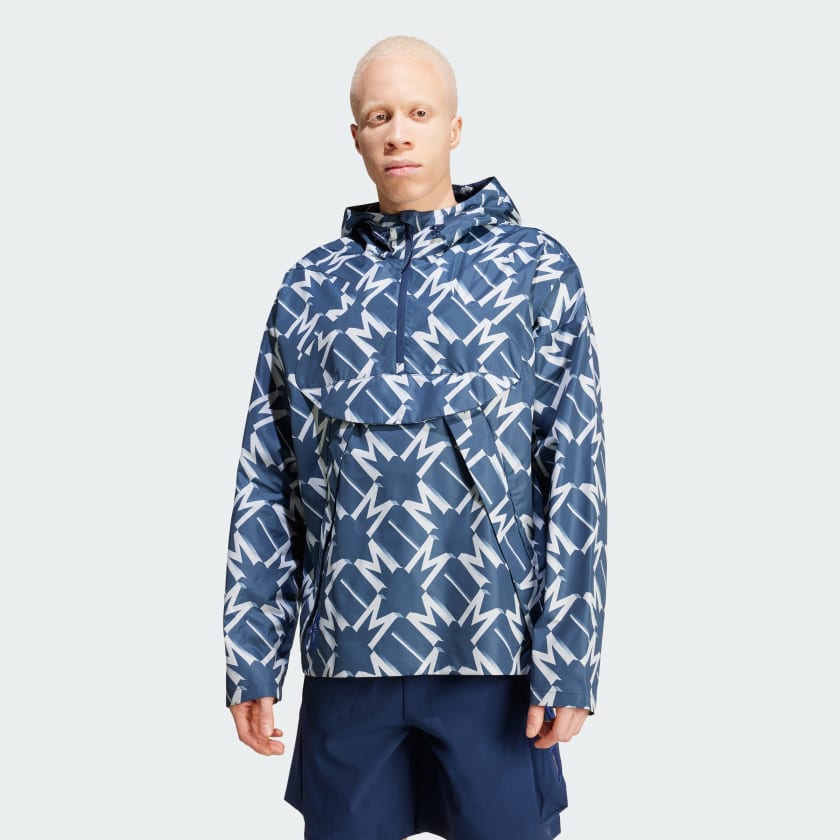 adidas Manchester United Seasonal Half Zip Windbreaker Blue adidas Ireland