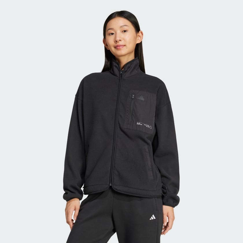 adidas City Escape Polar Fleece Track Top Black adidas Ireland