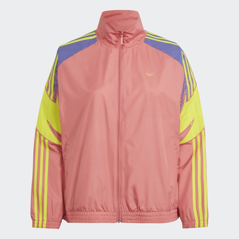 Hot pink adidas track jacket top