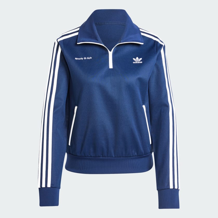 Track jacket Sporty and Rich Half Zip Blu JD3770 01 laydown