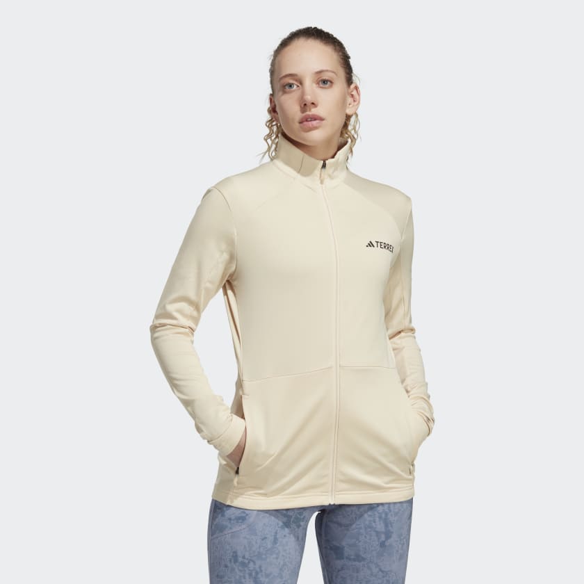 adidas TERREX Multi Fleece - | Hiking Beige adidas Women\'s Full-Zip Jacket | US