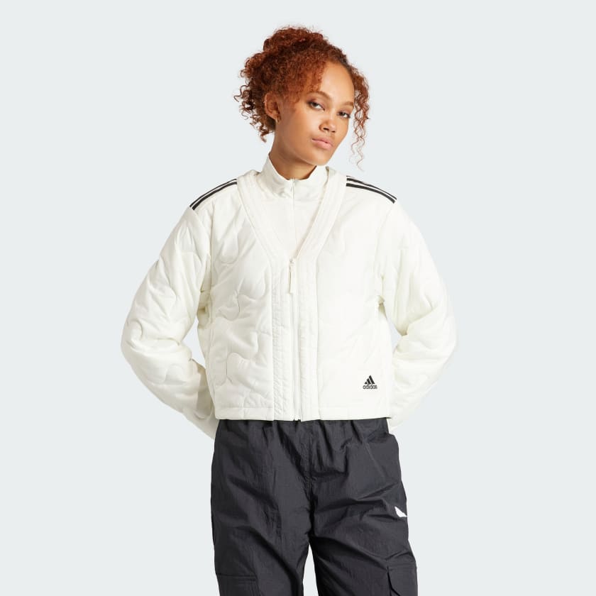adidas Nuganic Crop Light Insulation Jacket - White | Women's Lifestyle ...