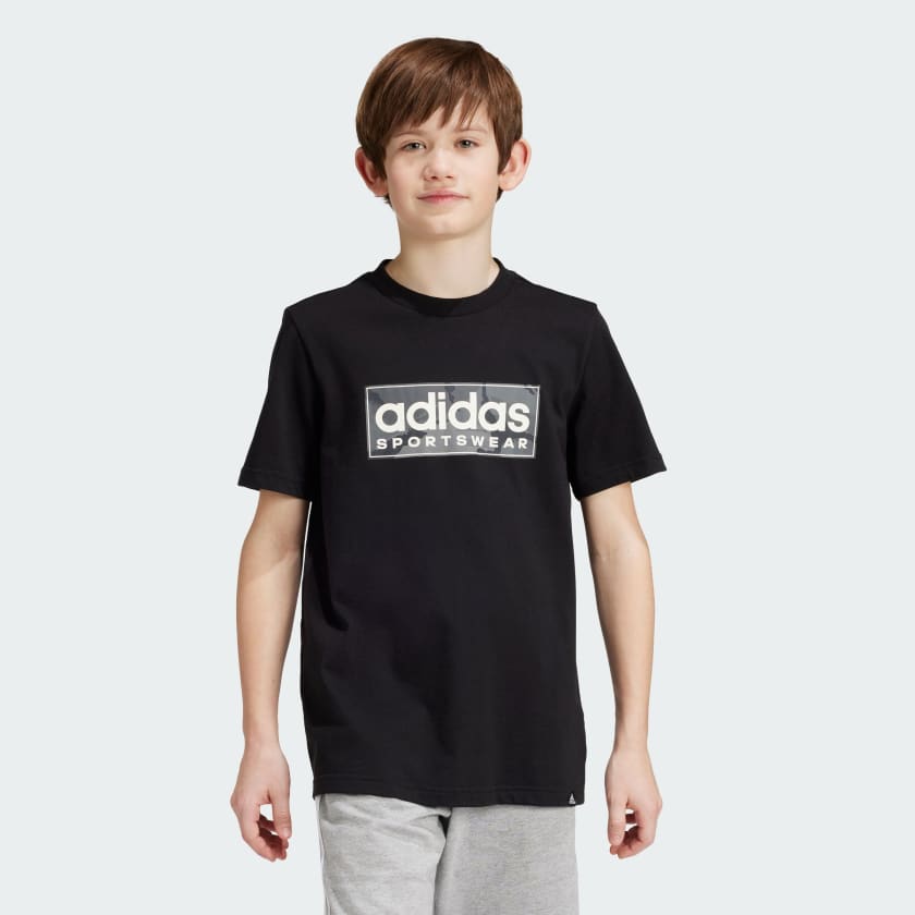 adidas Camo Linear Graphic T Shirt Kids Black adidas UK