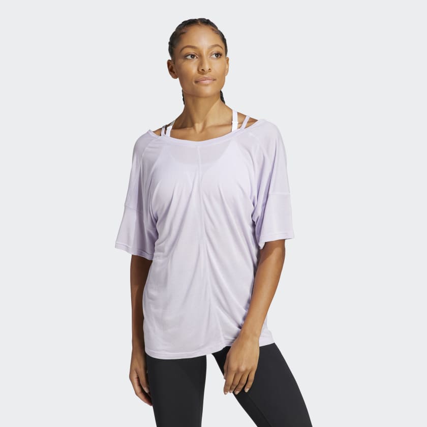 adidas T-shirt Oversize Yoga Studio - Roxo