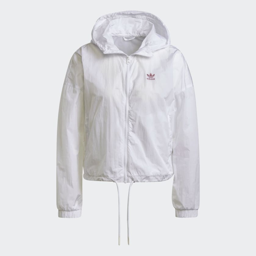 Corta vento branco hotsell adidas