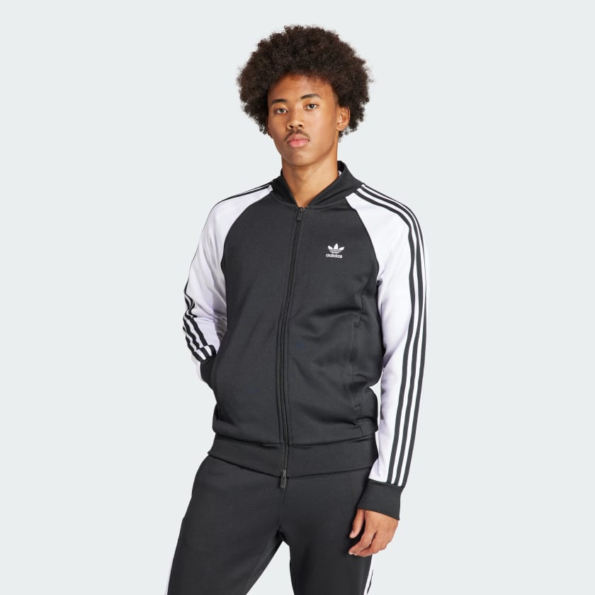 Adidas black white jacket hotsell