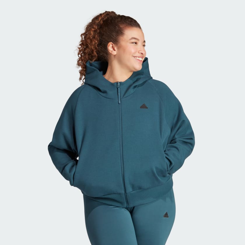 Preowned Adidas Aqua Green Blue Hoodie women-Size Small Excellent