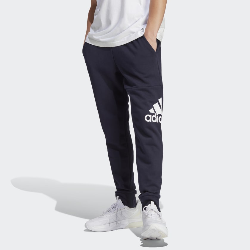 adidas Essentials French Terry Tapered Cuff Logo Broek Blauw