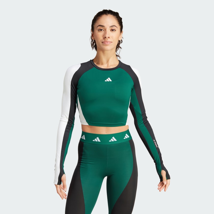 adidas Playera Techfit AEROREADY Colorblock Manga Larga Negro adidas Mexico
