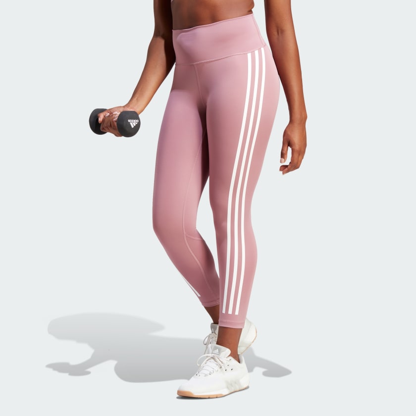 adidas Optime TrainIcons 3-Stripes 7/8 Leggings - Pink