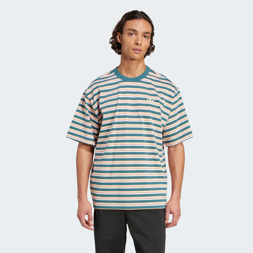 ★adidas★ striped tee tech green KB8357 adidas Originals Stripe Tee - Multicolor | Free Shipping