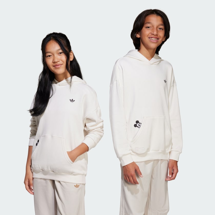 Adidas white hoodie youth sales