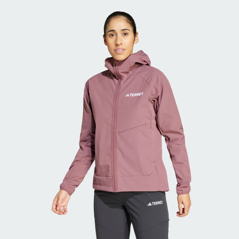 adidas Terrex Xperior Softshell Fleece Hooded Jacket - Burgundy | Free  Shipping with adiClub | adidas US