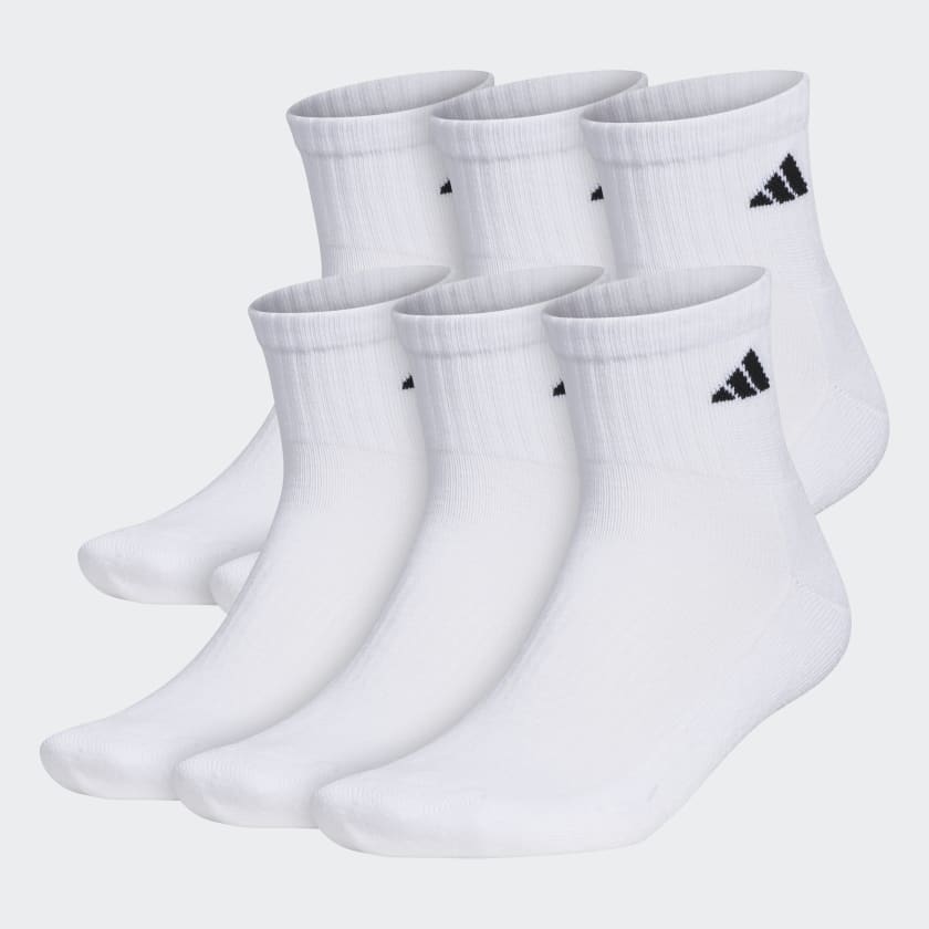 boog Bouwen op tank adidas Athletic Cushioned Quarter Socks 6 Pairs - White | Men's Training |  adidas US