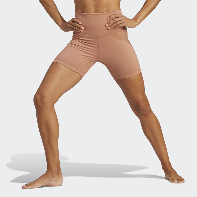 adidas Yoga Studio Five-Inch Short Leggings - Brown