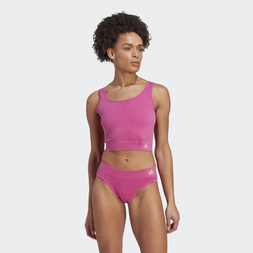adidas Ribbed Active Seamless Cropped Tank Top Underwear - Pink