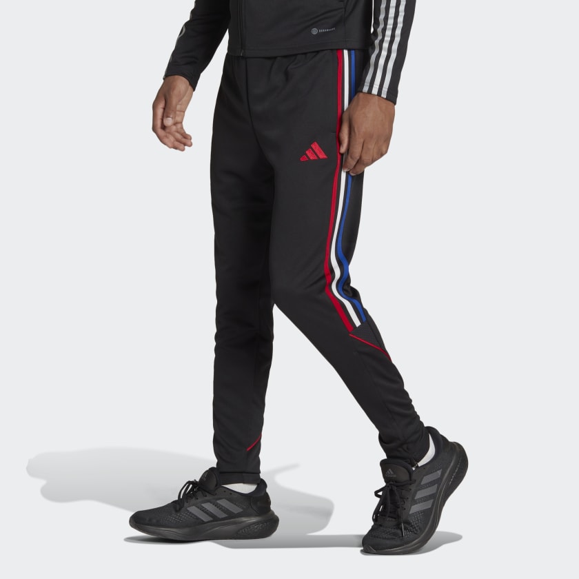 ADIDAS Men's Black/White Stripe 100% Polyester Athletic Track Pants- Size L | eBay