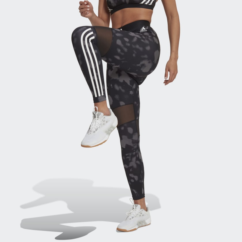 JUST-DRY 7/8 High Waist Camo Printed Workout Tights for Women