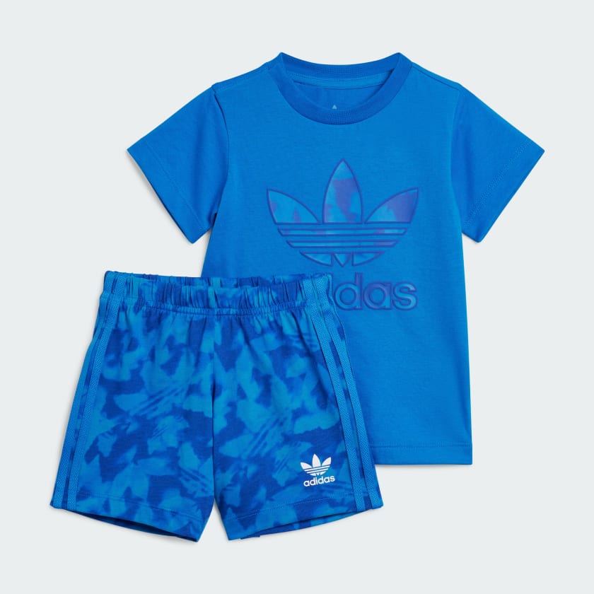 adidas Summer Allover Print Short Tee Set - Blue | Free Shipping with ...