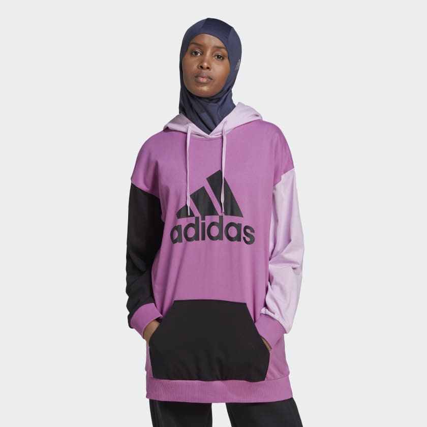 adidas Essentials Colorblock Logo Oversized Hoodie Paars adidas Offici le Shop